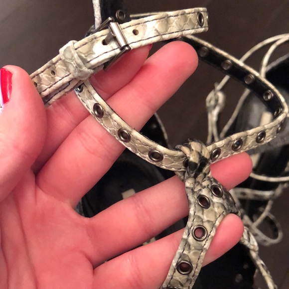 Zara Faux Snakeskin Strappy Shoe - Picture 6 of 8